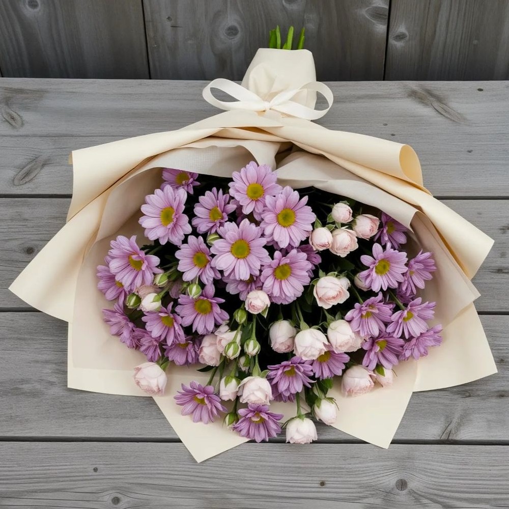 Букет цветов из: Розы и Хризантемы в Луговой