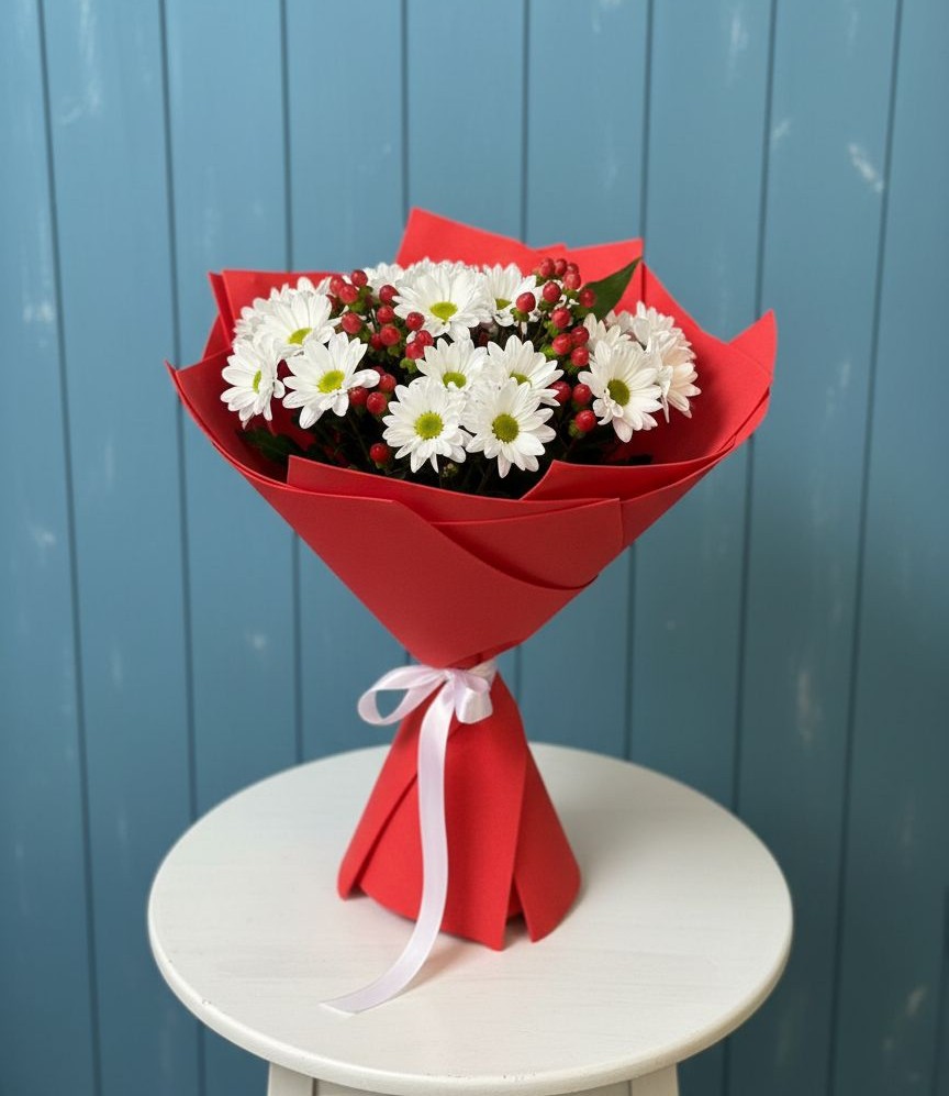 Букет цветов из: Хризантемы в Луговой