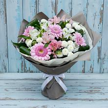Букет цветов из:  Герберы, Альстромерии и Хризантемы в Луговой