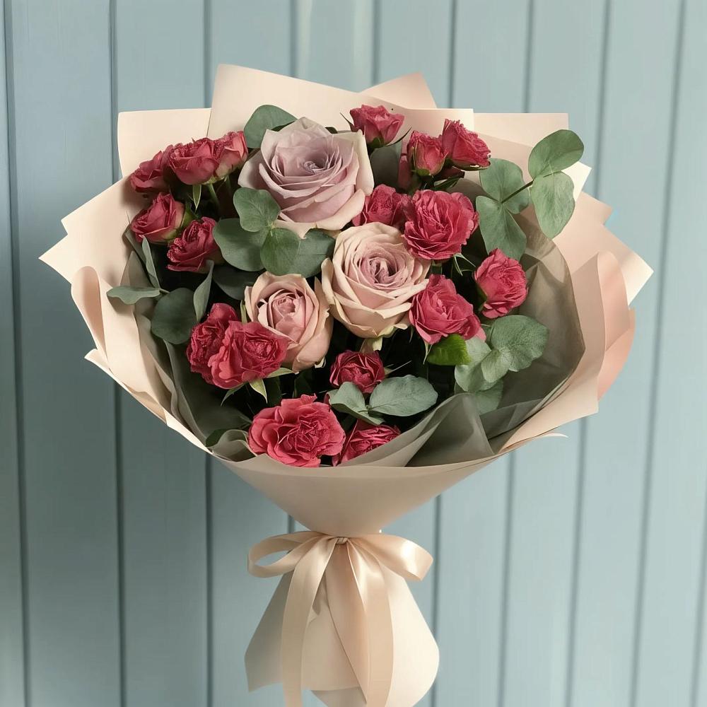 Букет цветов из: Гвоздики и Розы в Луговой