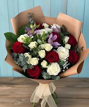 Букет цветов из:  Розы и Альстромерии в Луговой