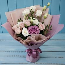 Букет цветов из:  Розы и Лизиантусы в Луговой