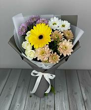Букет цветов из:  Розы, Герберы и Хризантемы в Луговой