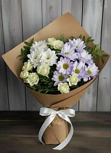 Букет цветов из:  Хризантемы и Розы в Луговой