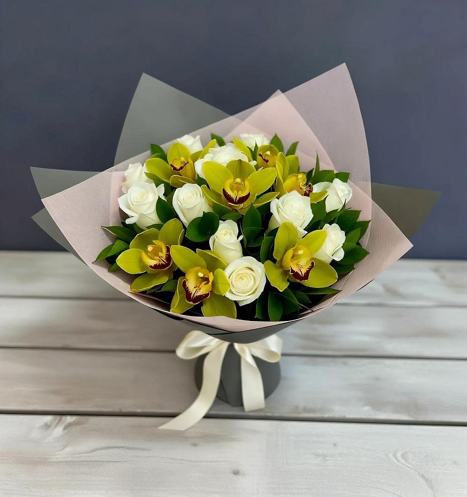 Букет цветов из: Орхидеи и Розы в Луговой