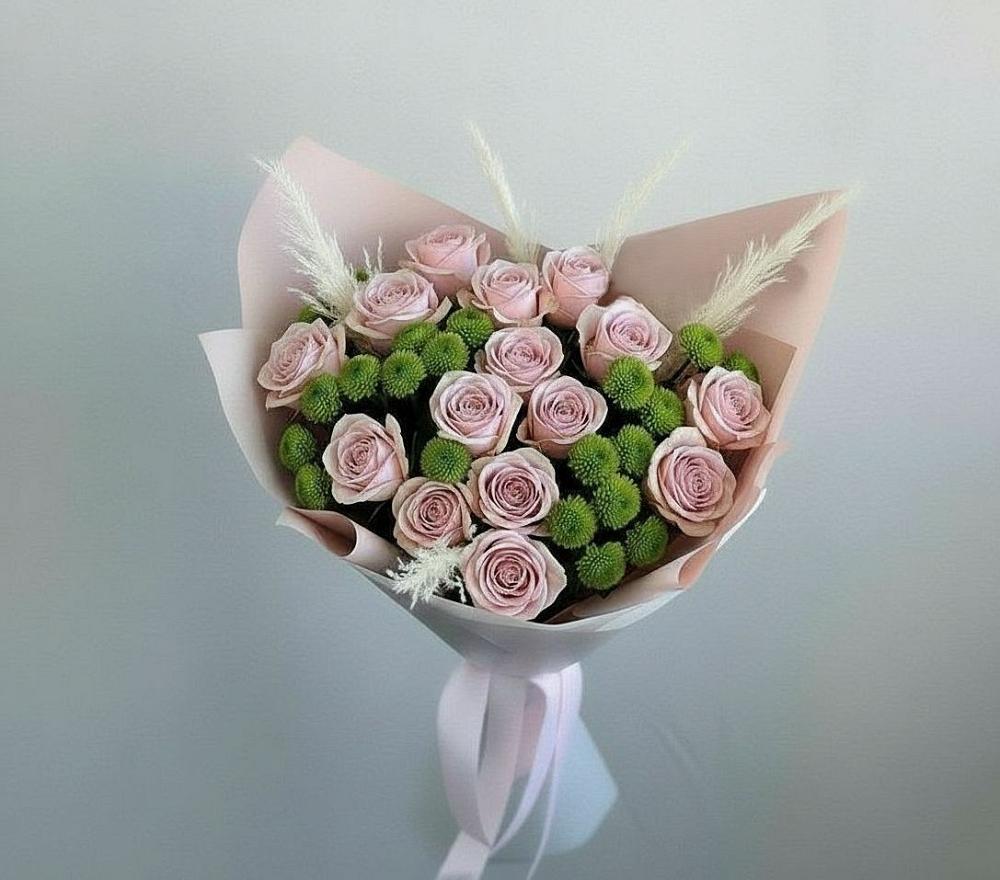 Букет цветов из: Розы и Хризантемы в Луговой