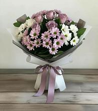 Букет цветов из:  Хризантемы и Розы в Луговой