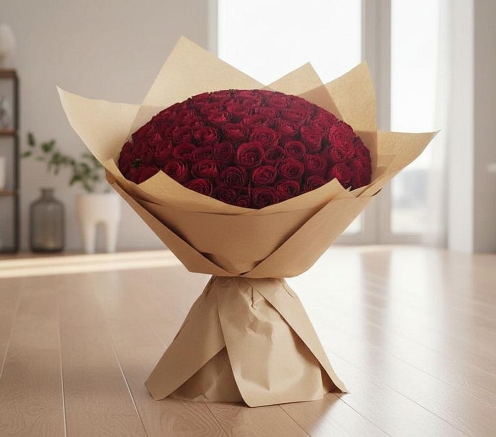 Букет 101 Красная роза в Луговой