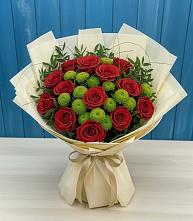 Букет цветов из:  Розы и Хризантемы в Луговой