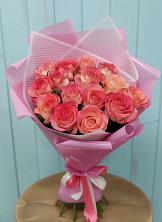 Букет 15 Розовых роз Равель в Луговой