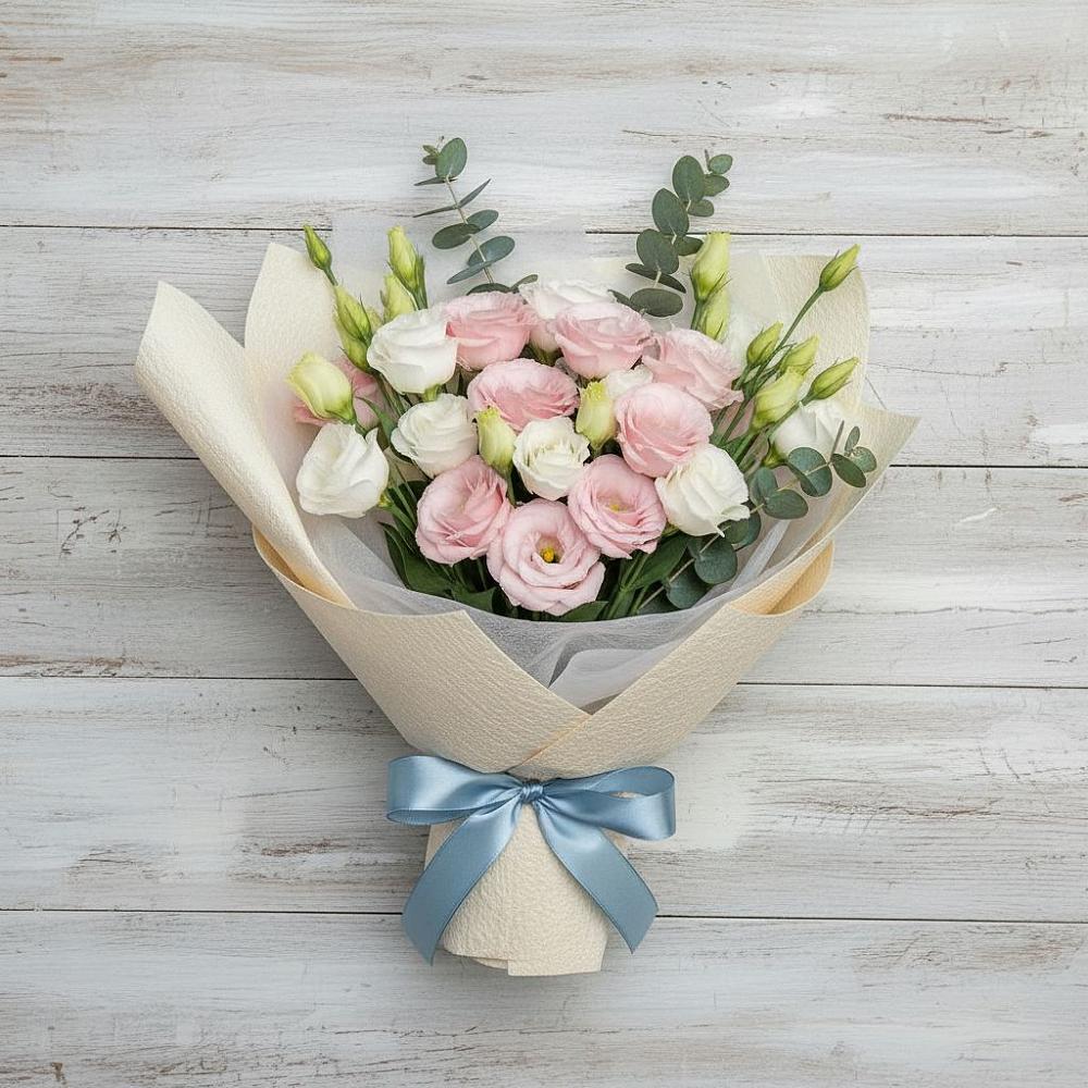 Букет цветов из: Лизиантусы в Луговой